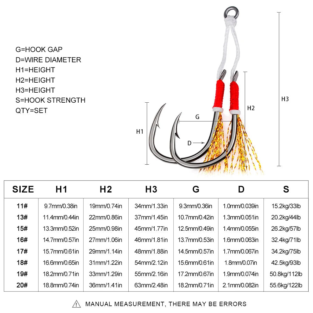 Fishing Hooks with multicolour Reflective Tassels