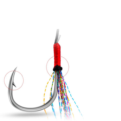 Fishing Hooks with multicolour Reflective Tassels